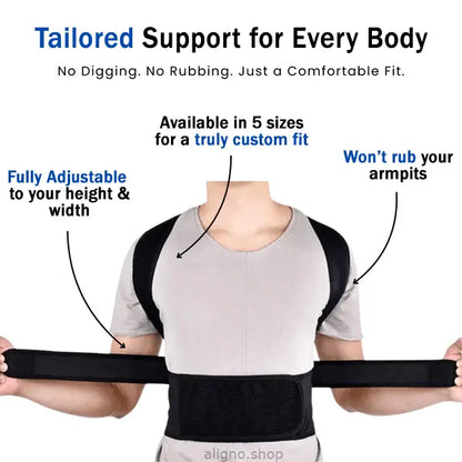 Aligno posture trainer for back relief and better posture.